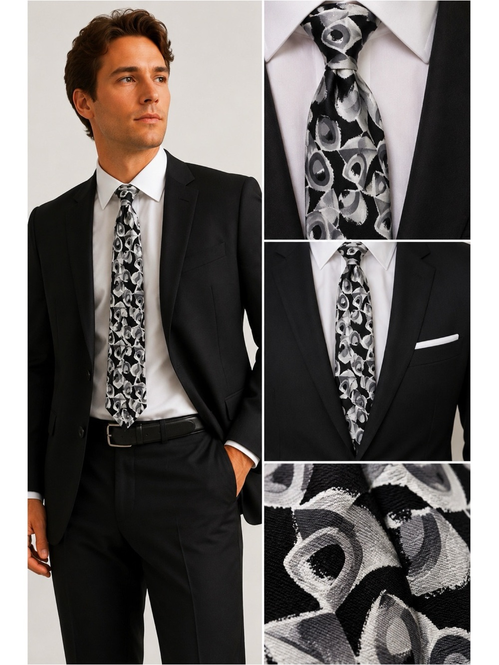 METROPOLIS Silk Abstract Tie